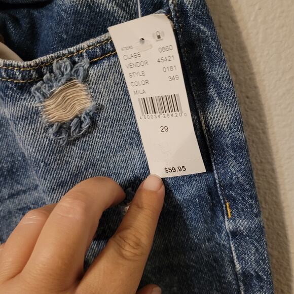 Pacsun High Waist Slim Straight Dad Jeans Womens 29 Button Fly Medium Wash - Picture 3 of 11